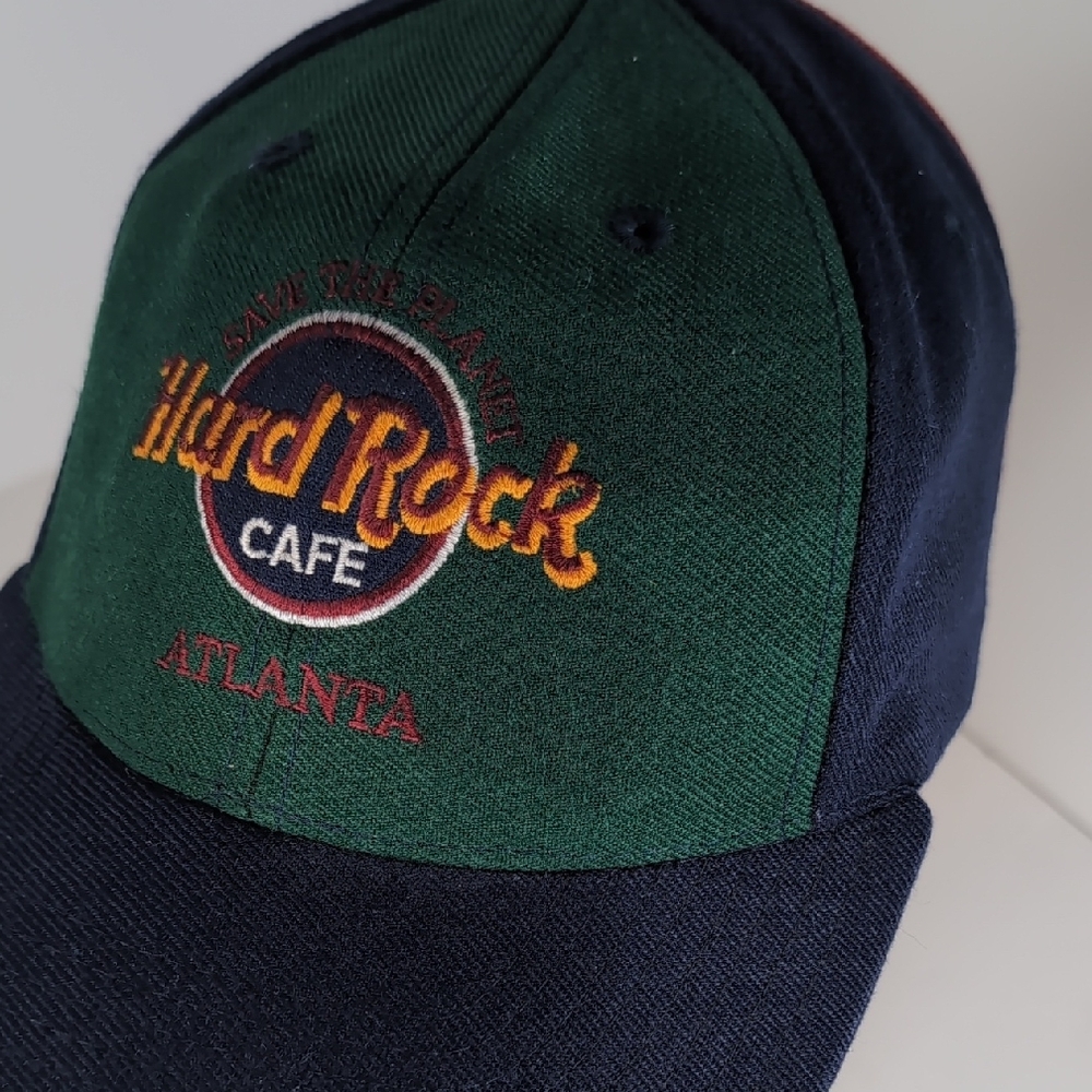 Vintage 90's Hard Rock Cafe "Atlanta" Adj Hat Spellout Embroidery Tricolors!!!!! - Picture 5 of 14